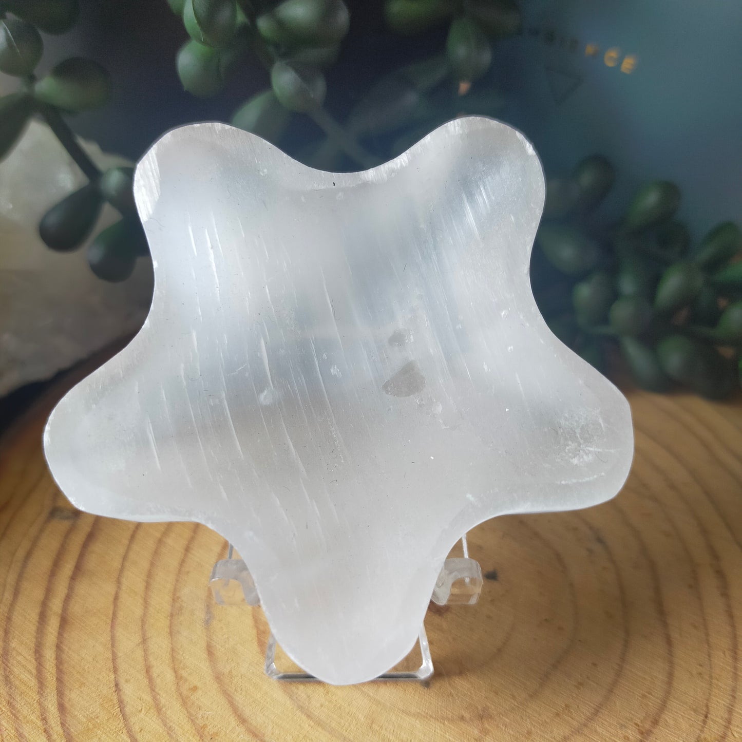 Satin Spar Flower Bowl