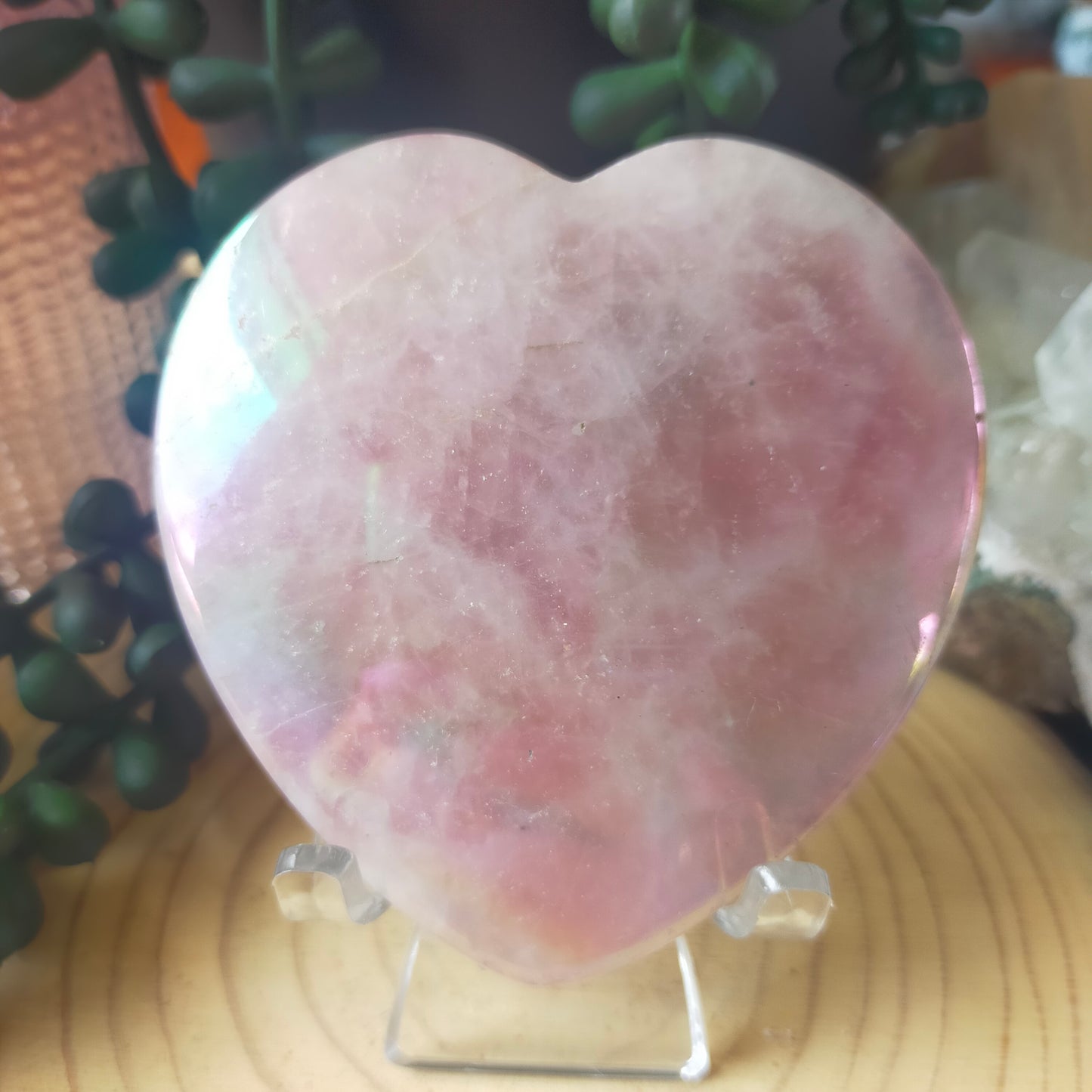 Aura Rose Quartz Heart