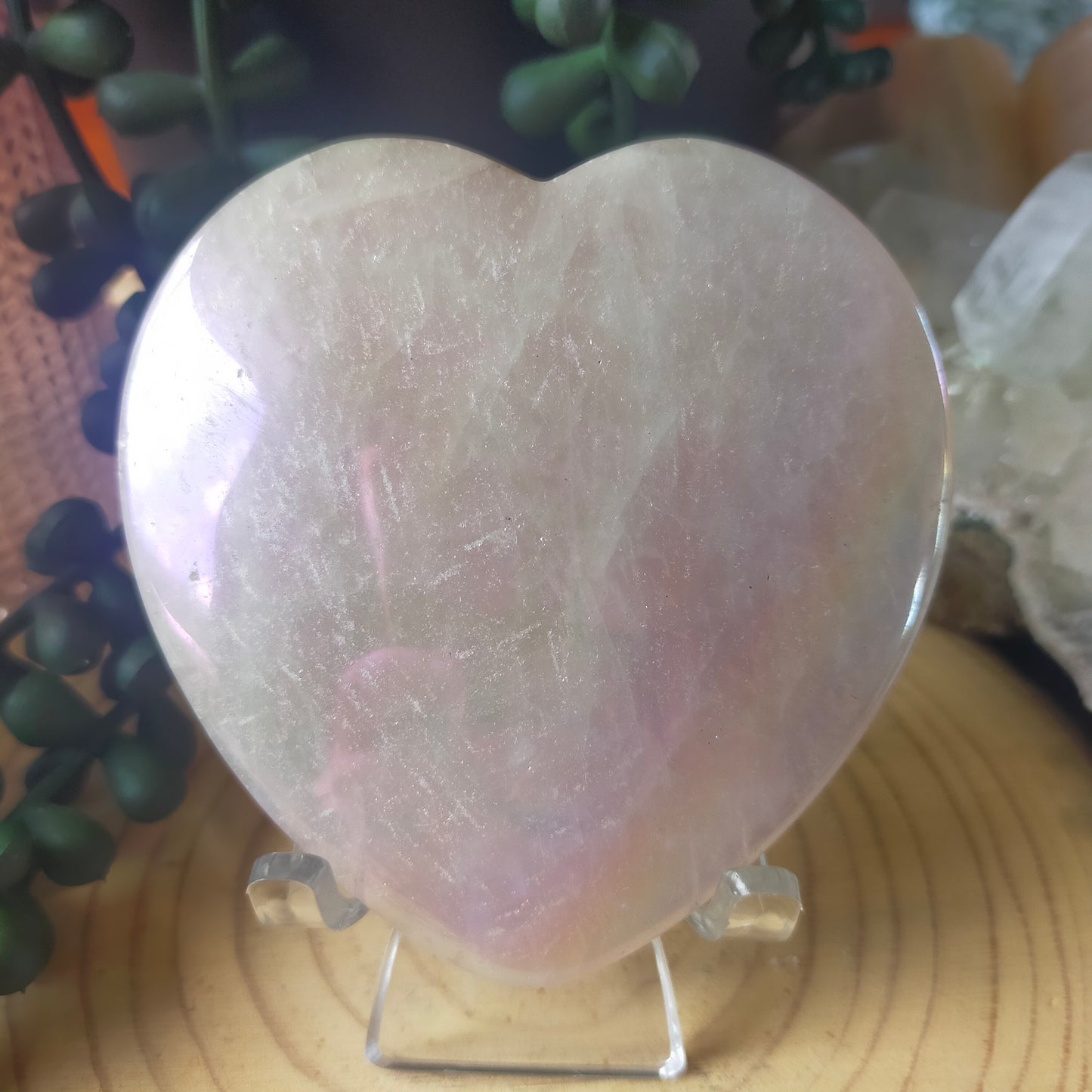 Aura Rose Quartz Heart