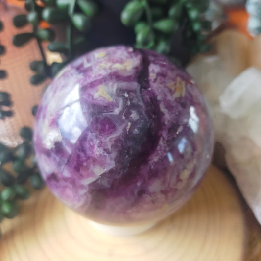 Purple fluorite sphere