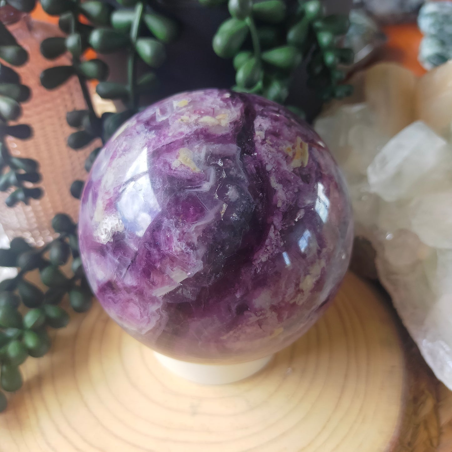 Purple fluorite sphere