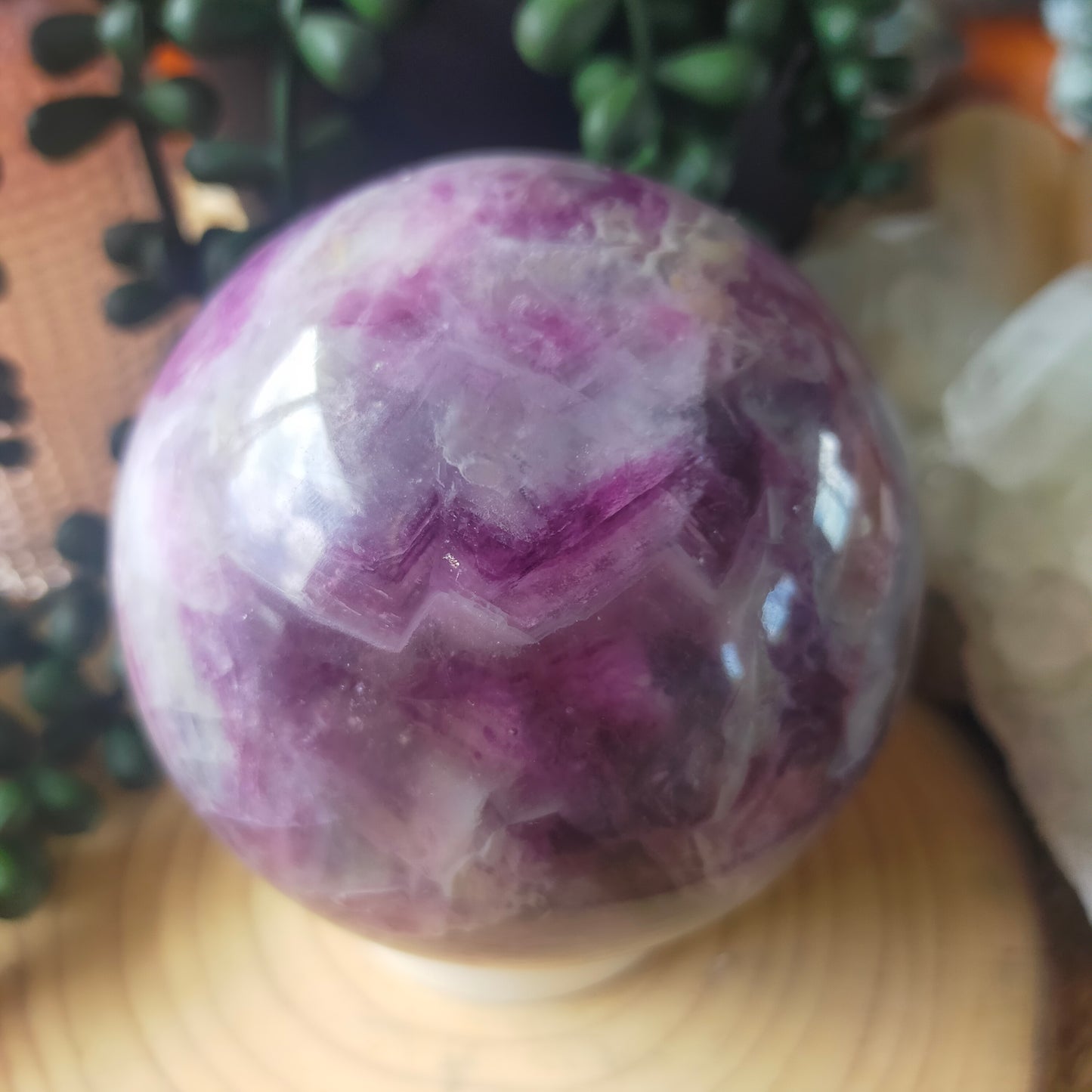 Purple fluorite sphere