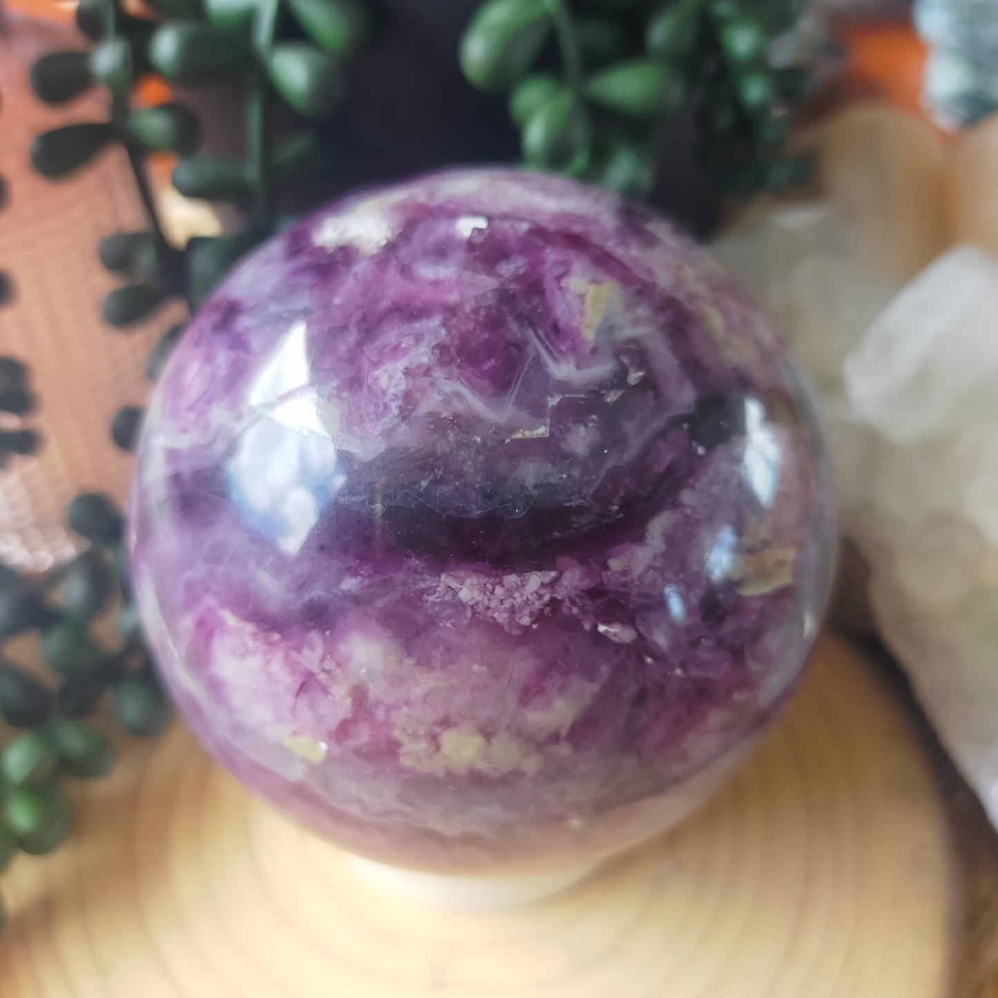 Purple fluorite sphere