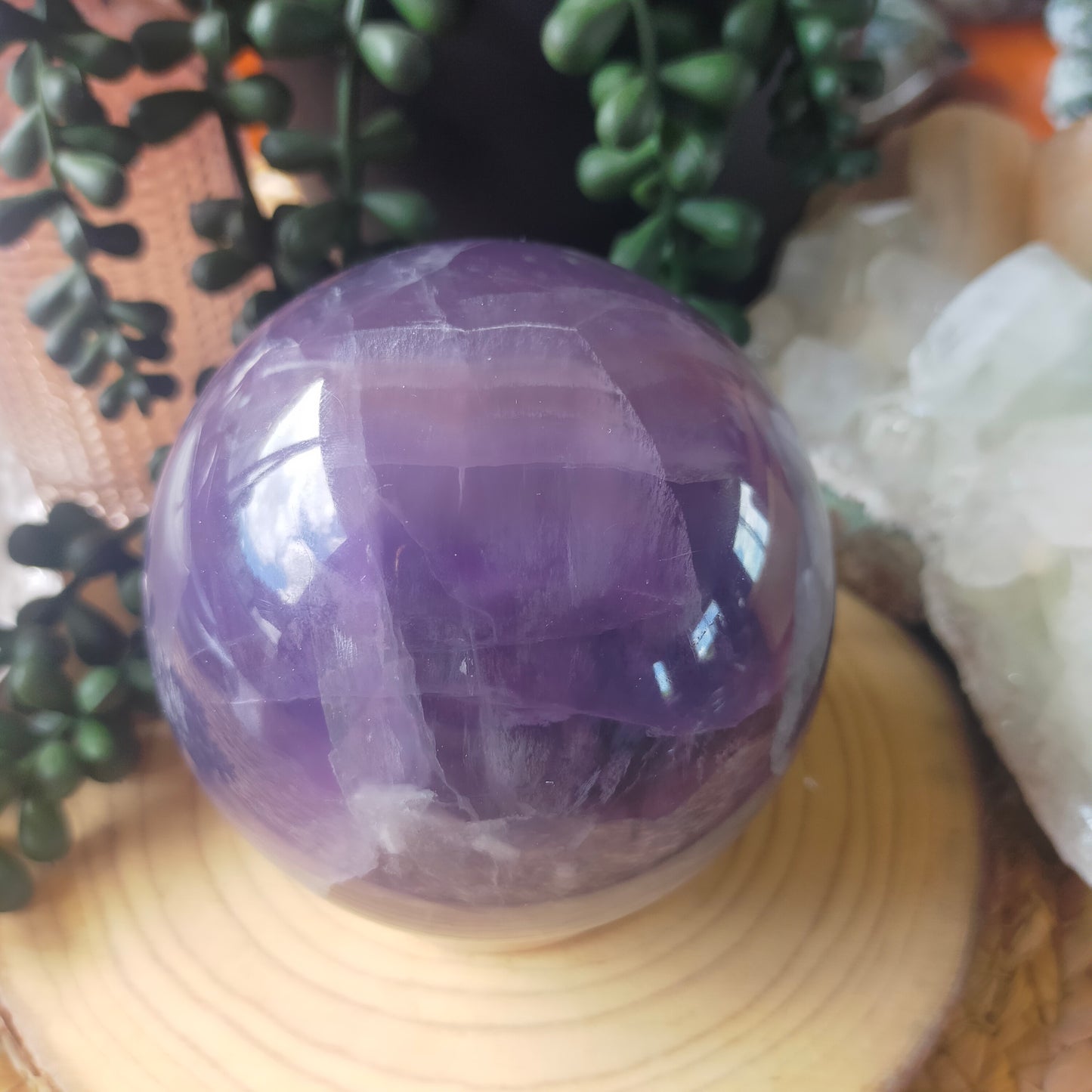 Purple fluorite Sphere