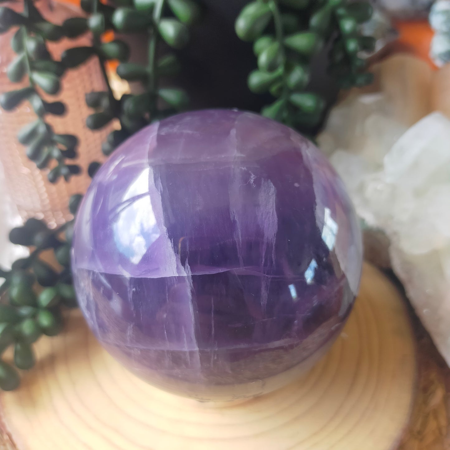 Purple fluorite Sphere