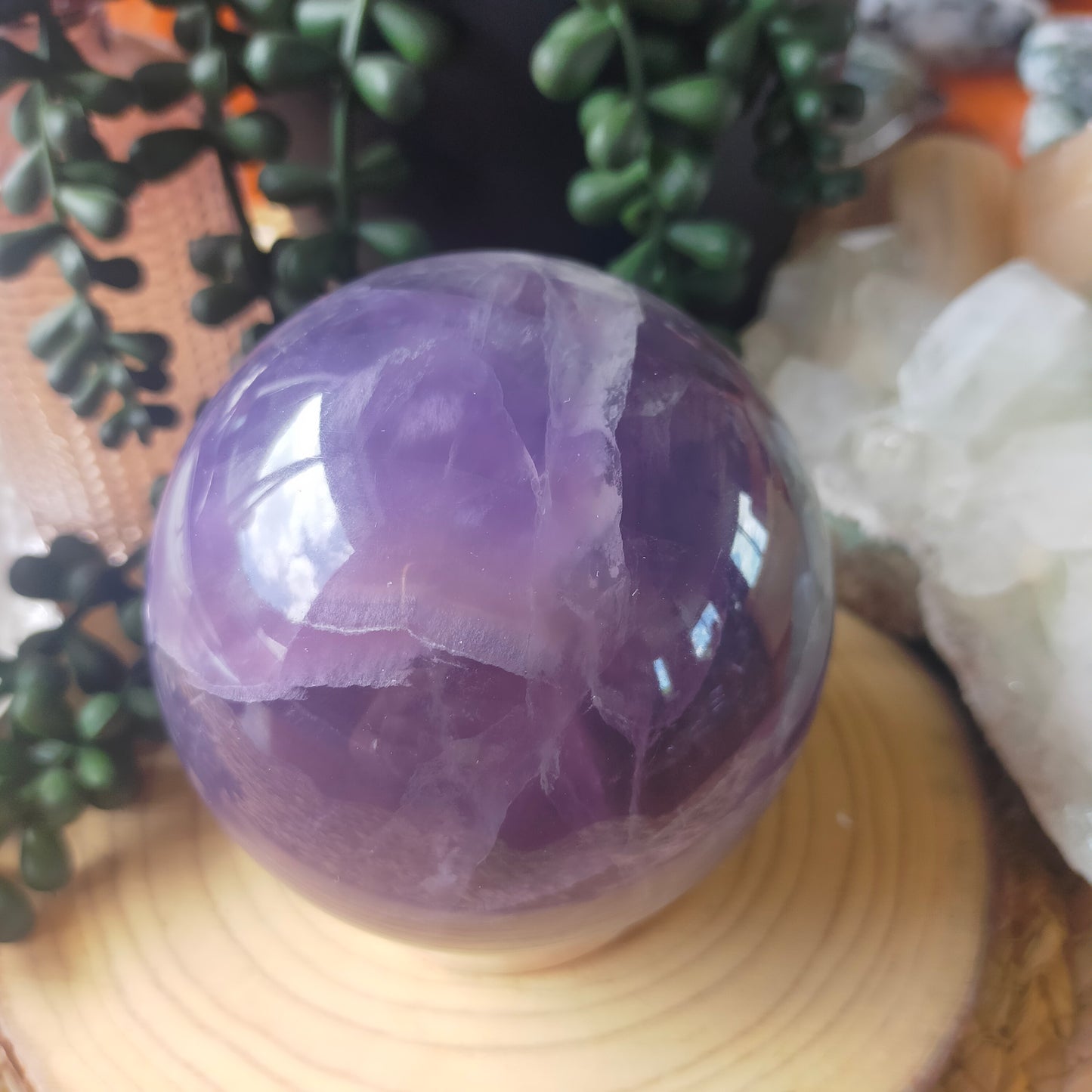 Purple fluorite Sphere