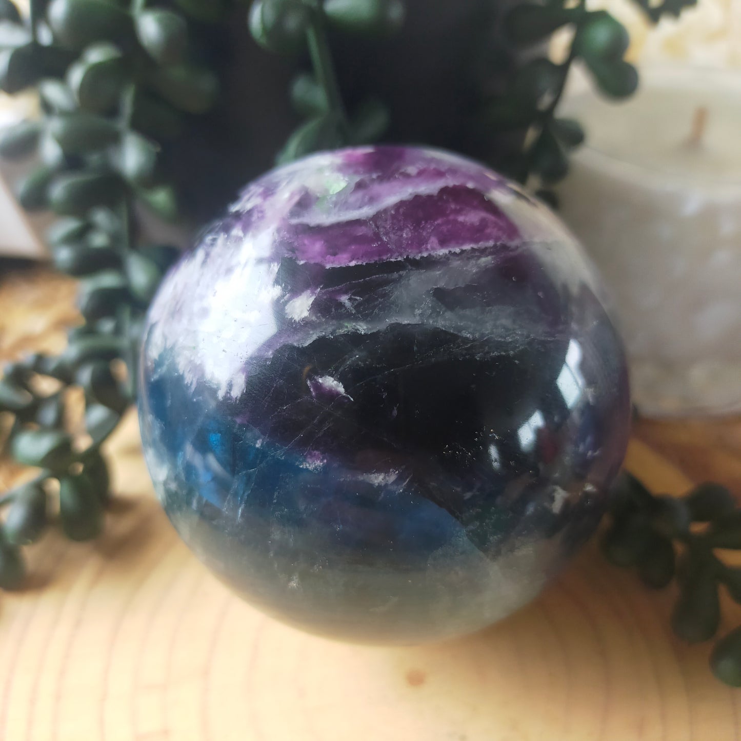 Feather Fluorite Sphere