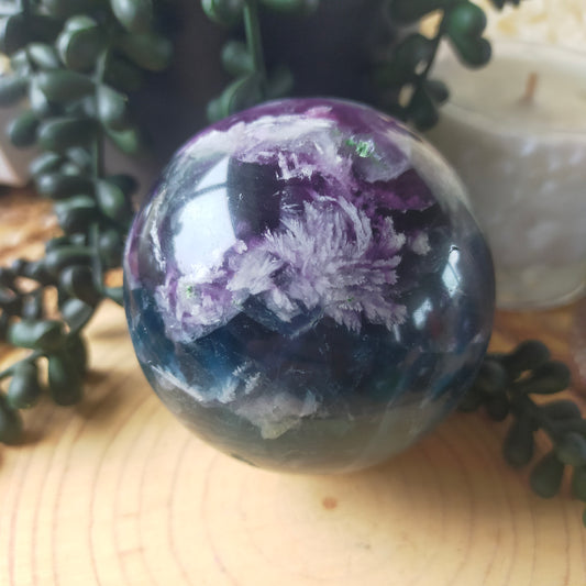 Feather Fluorite Sphere