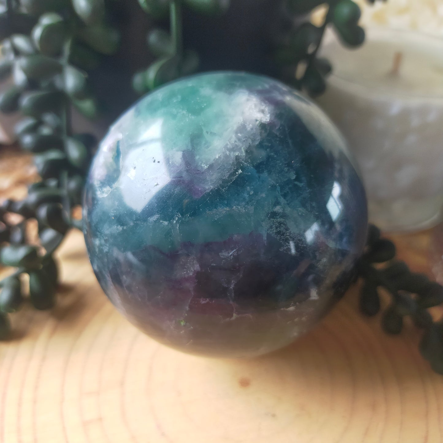 Feather Fluorite Sphere