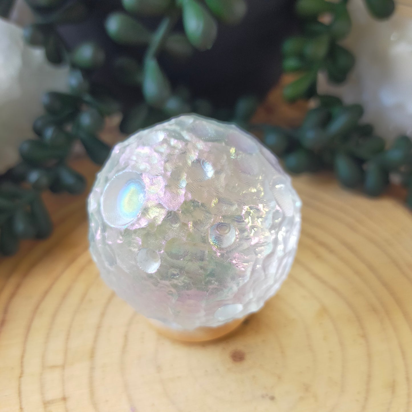 Resin Moon with Aura Coating