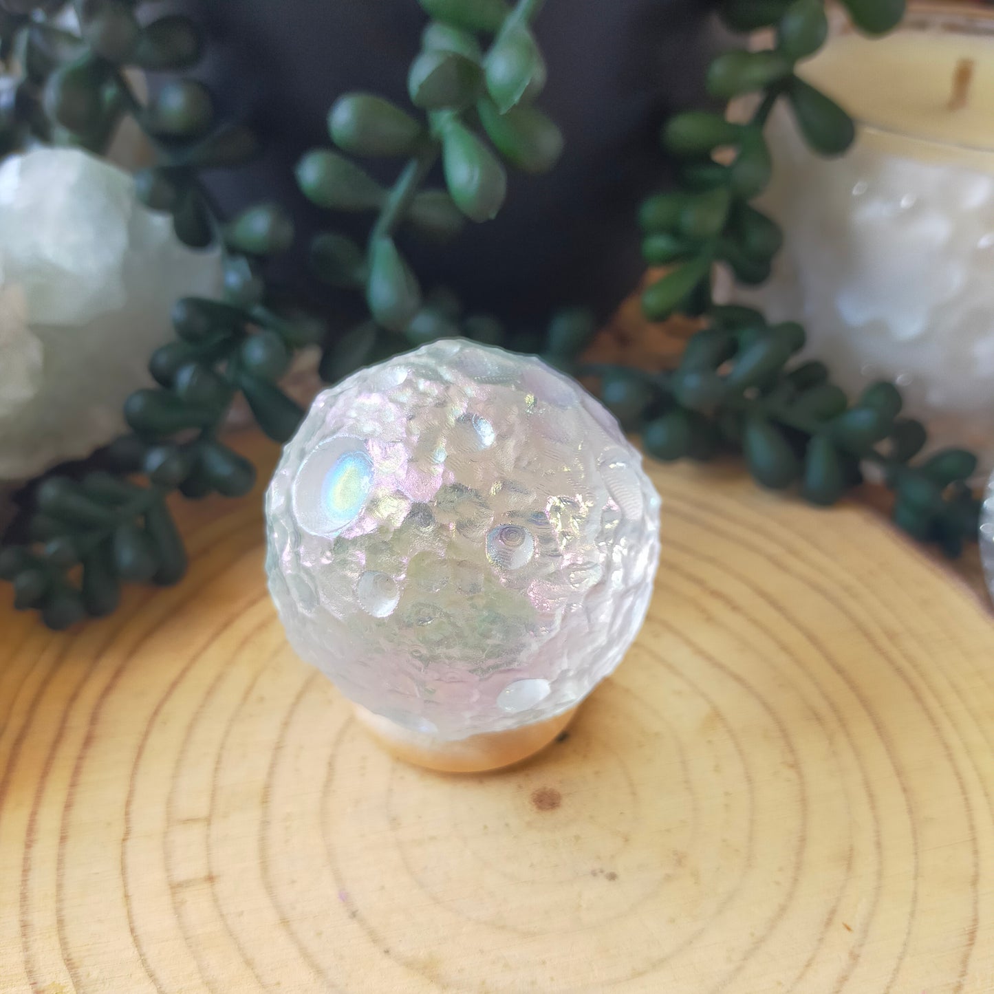 Resin Moon with Aura Coating