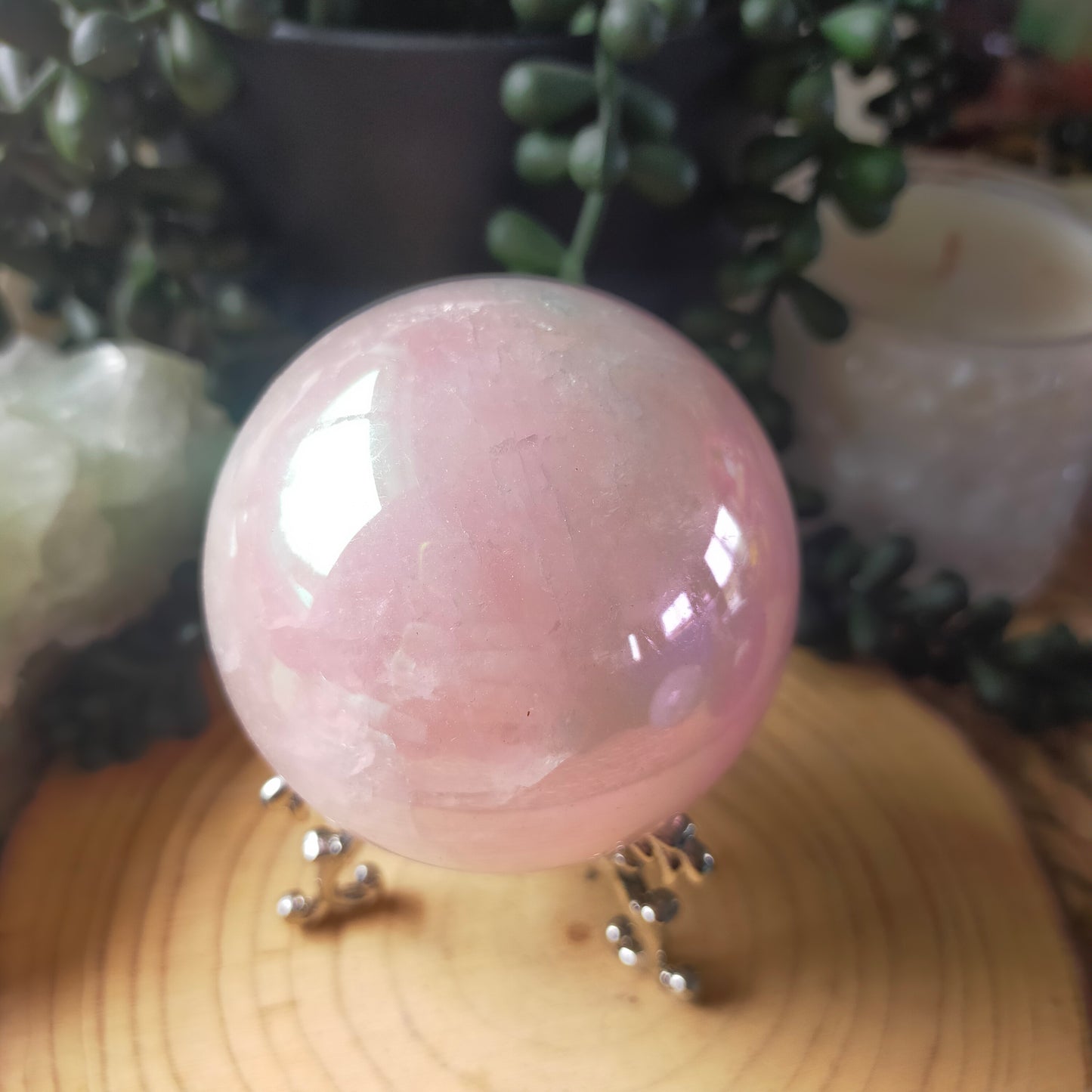 Aura Rose Quartz Sphere