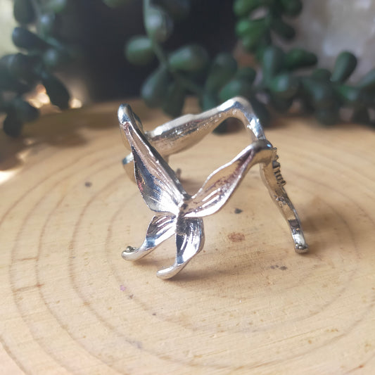 Silver Butterfly Sphere Stand