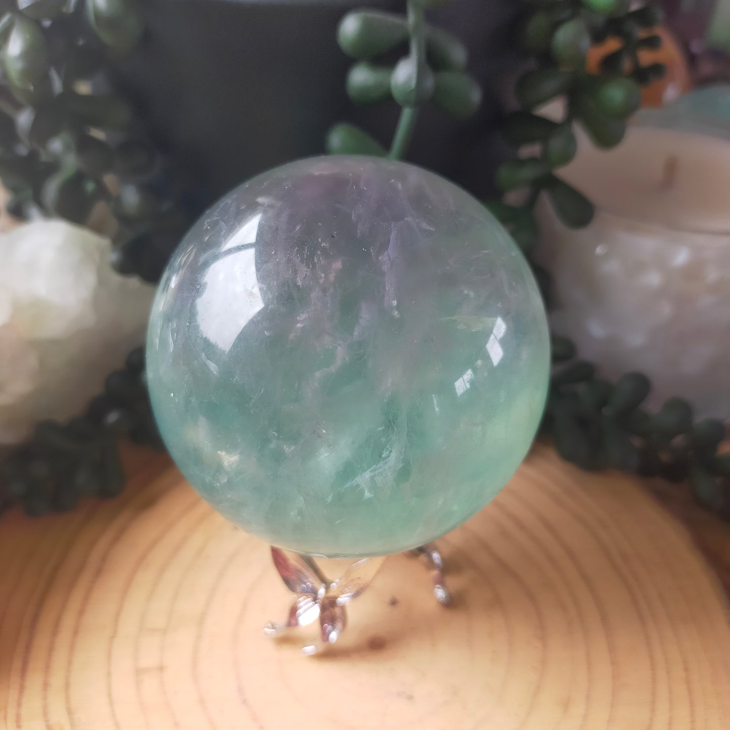 Watermelon Fluorite Sphere