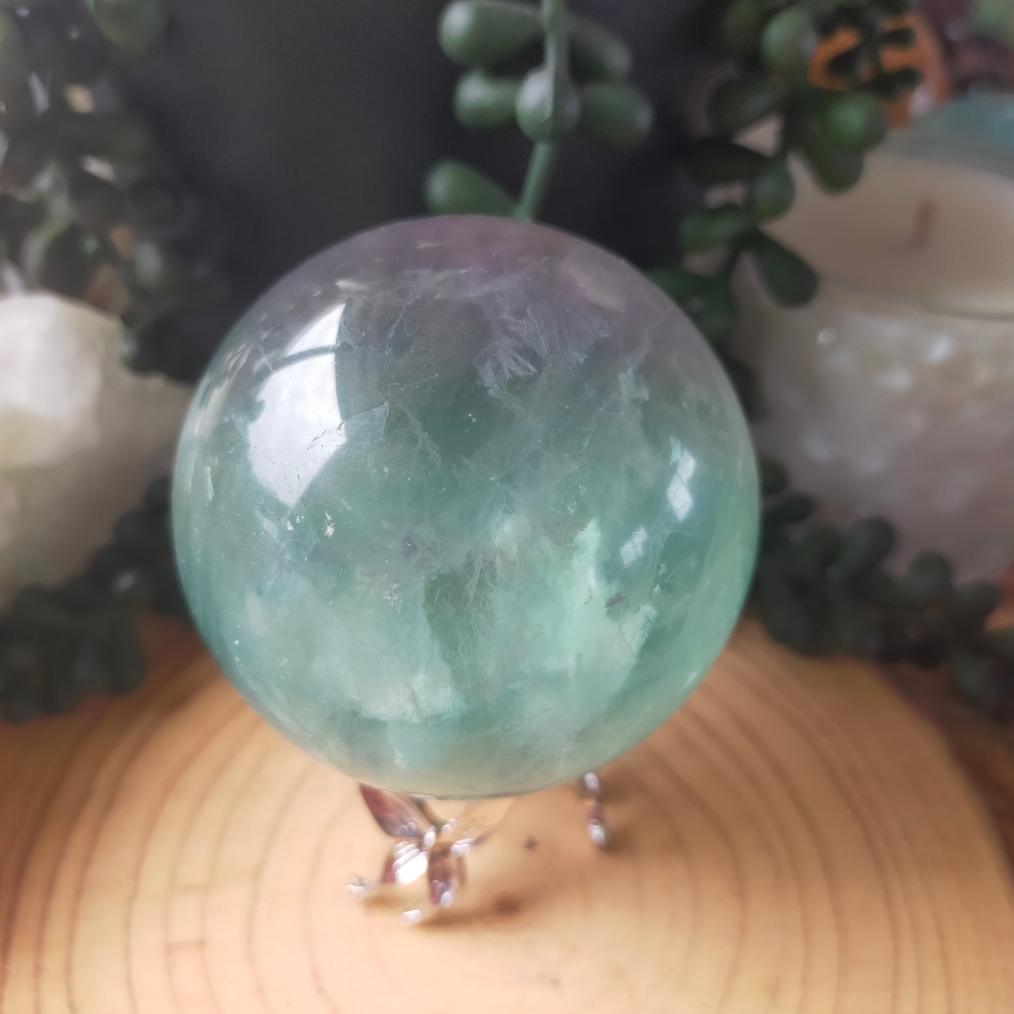 Watermelon Fluorite Sphere