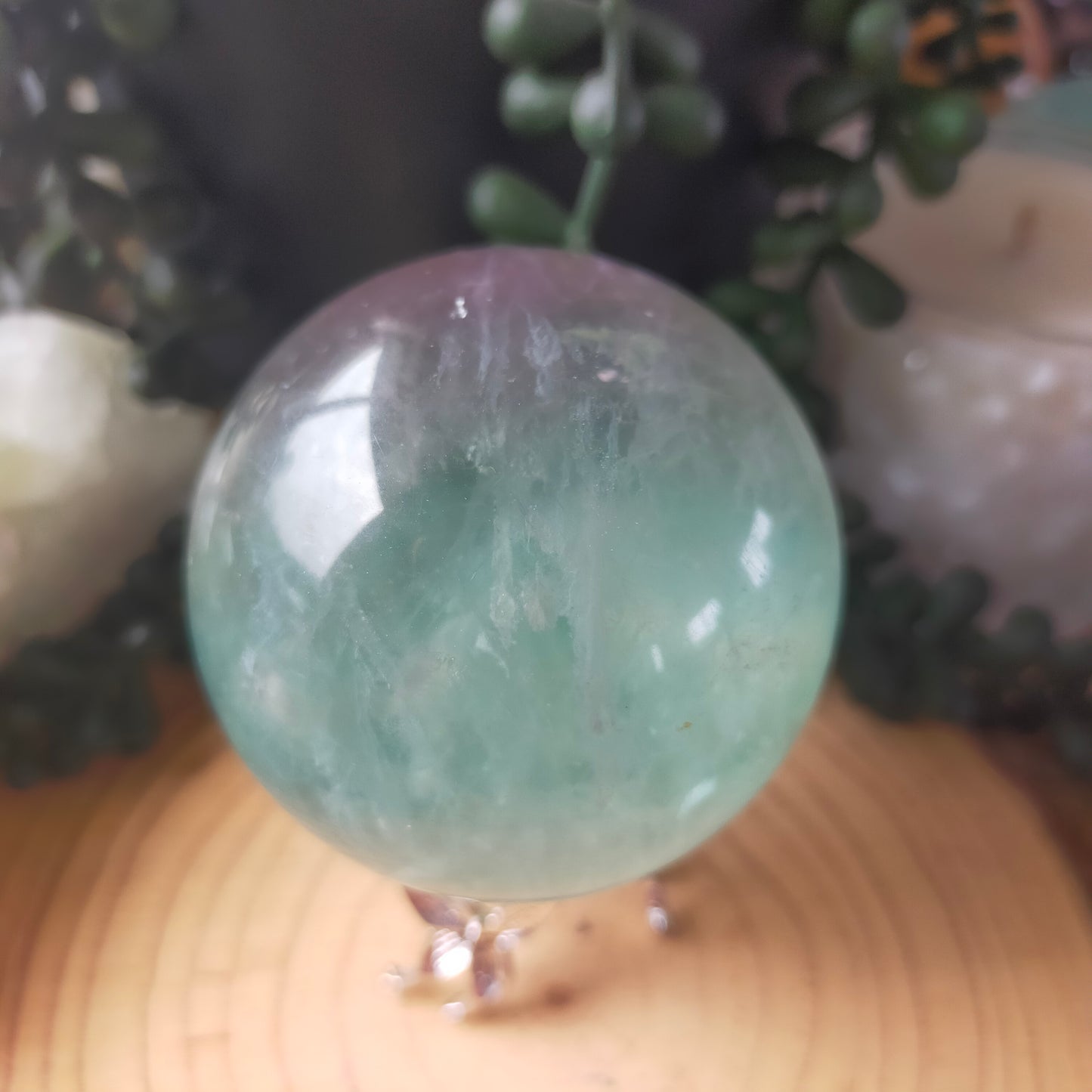 Watermelon Fluorite Sphere