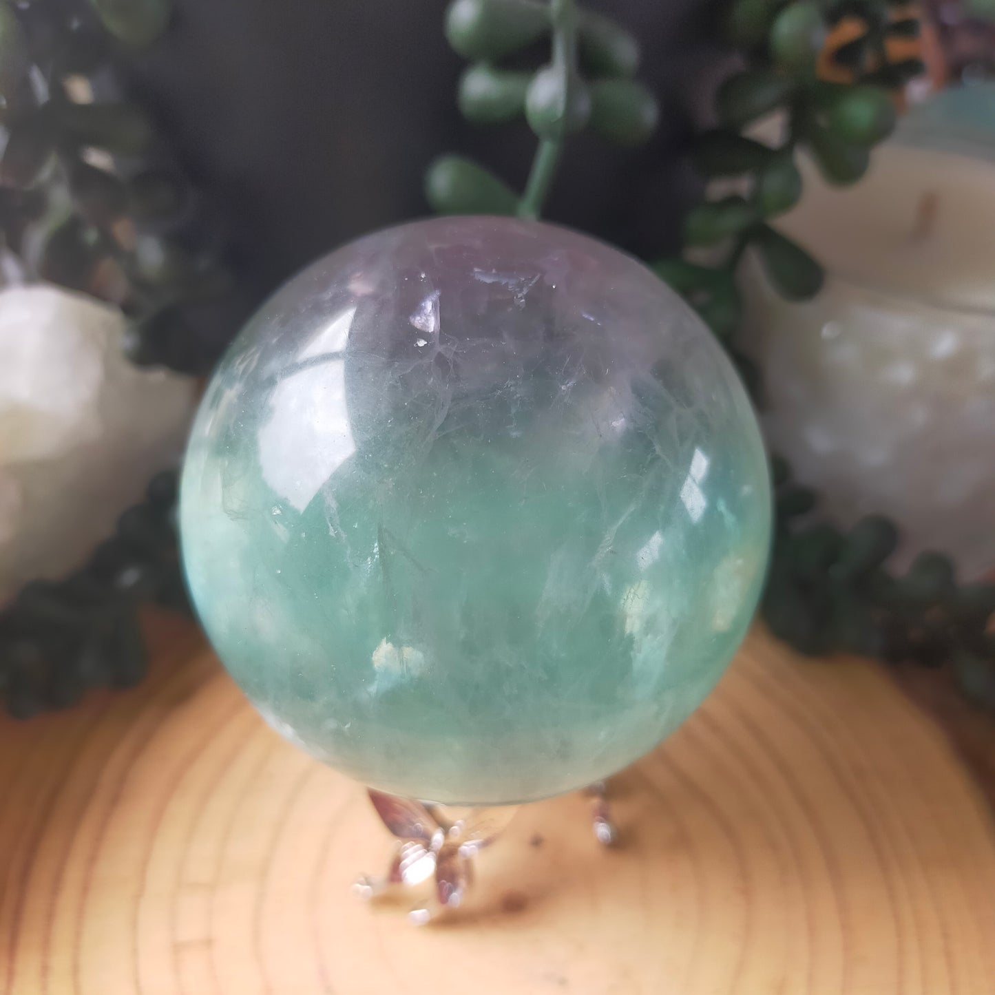 Watermelon Fluorite Sphere