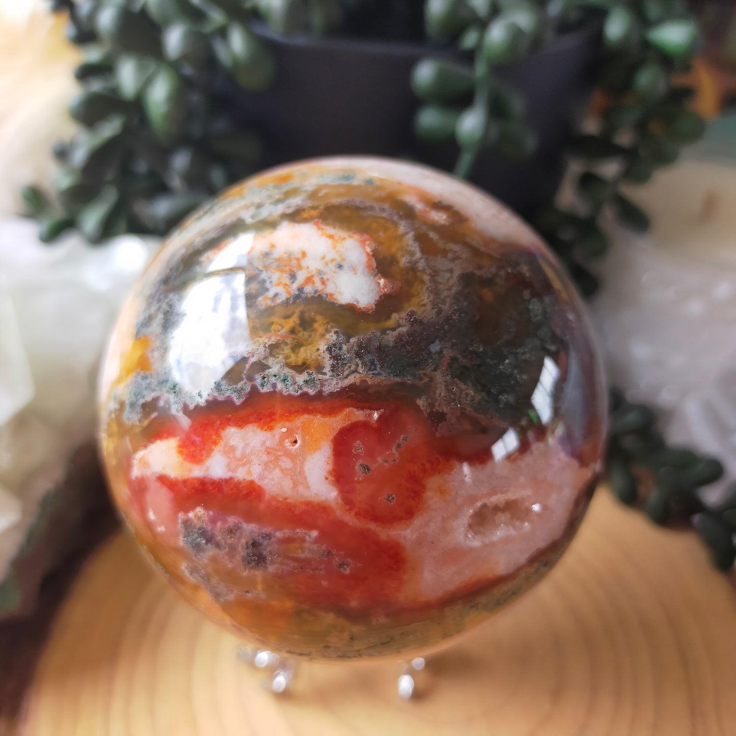 Red Moss Agate Sphere