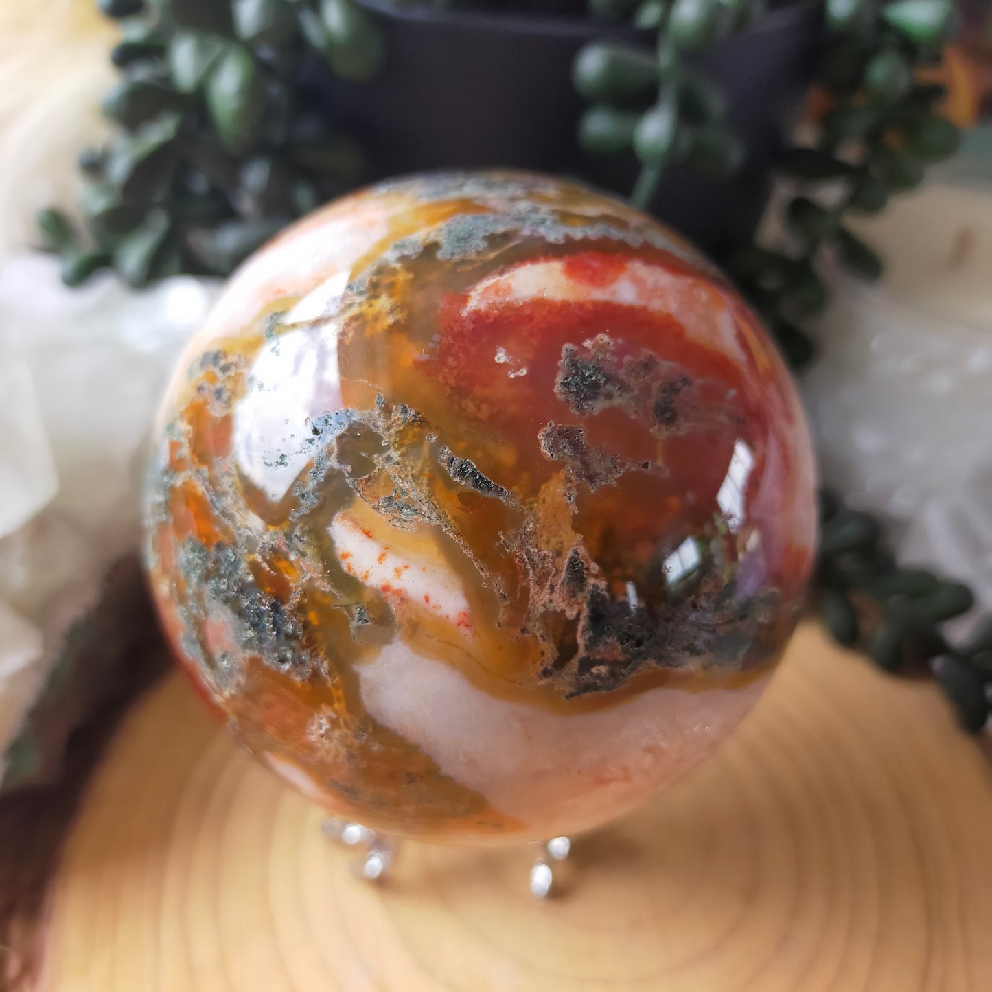 Red Moss Agate Sphere