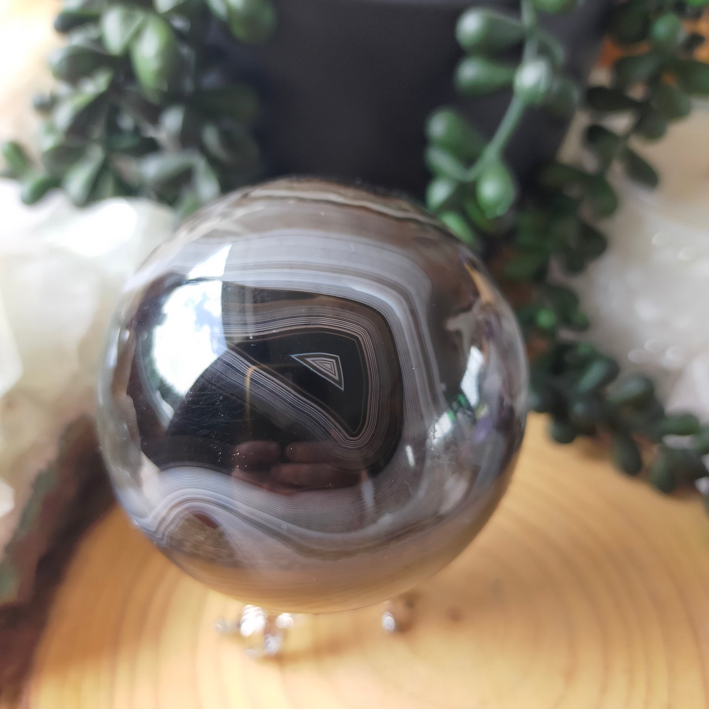 Black Agate Sphere