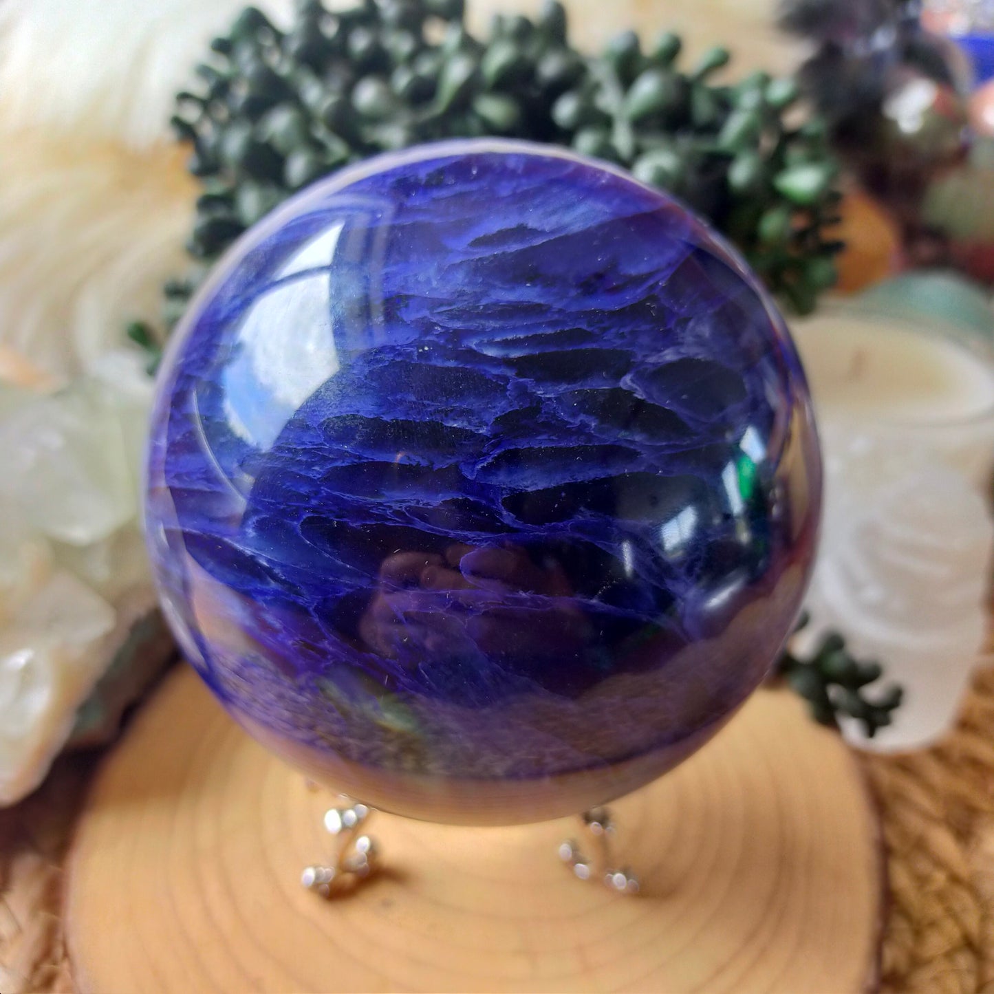 Blue Smelted Quartz Sphere