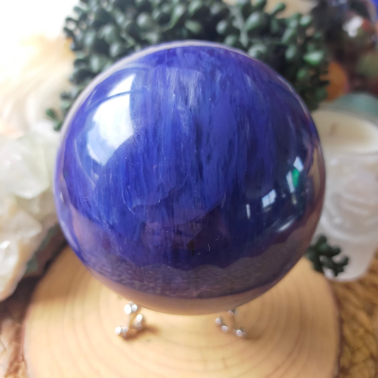 Blue Smelted Quartz Sphere