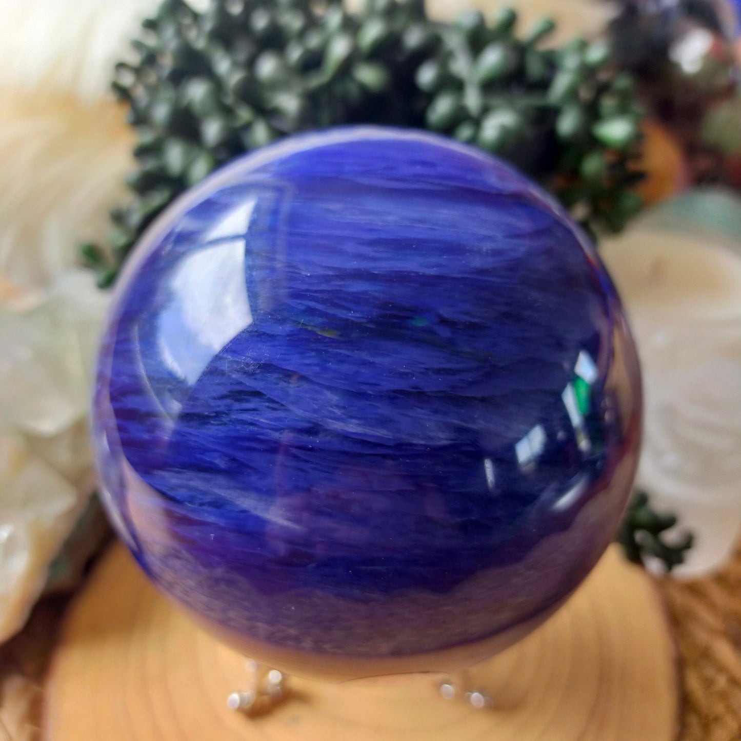 Blue Smelted Quartz Sphere