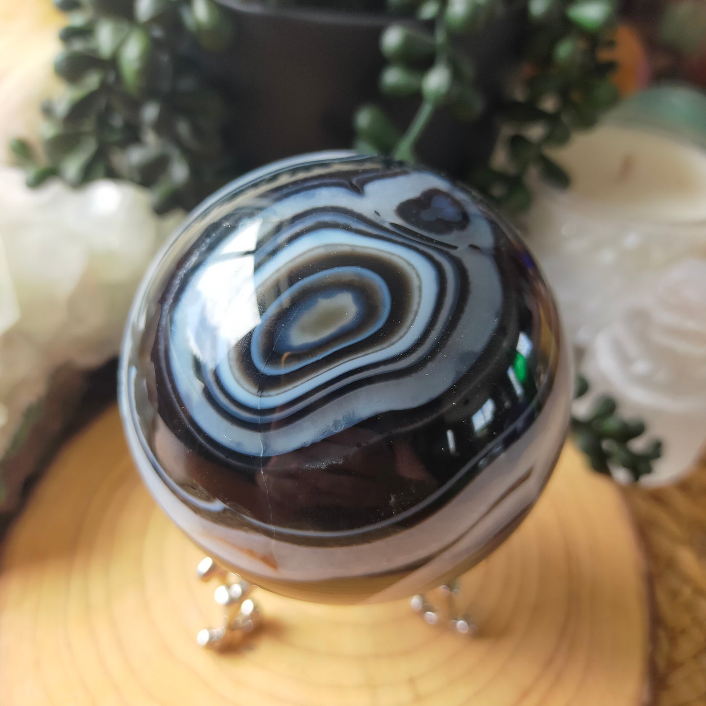 Black Agate Sphere