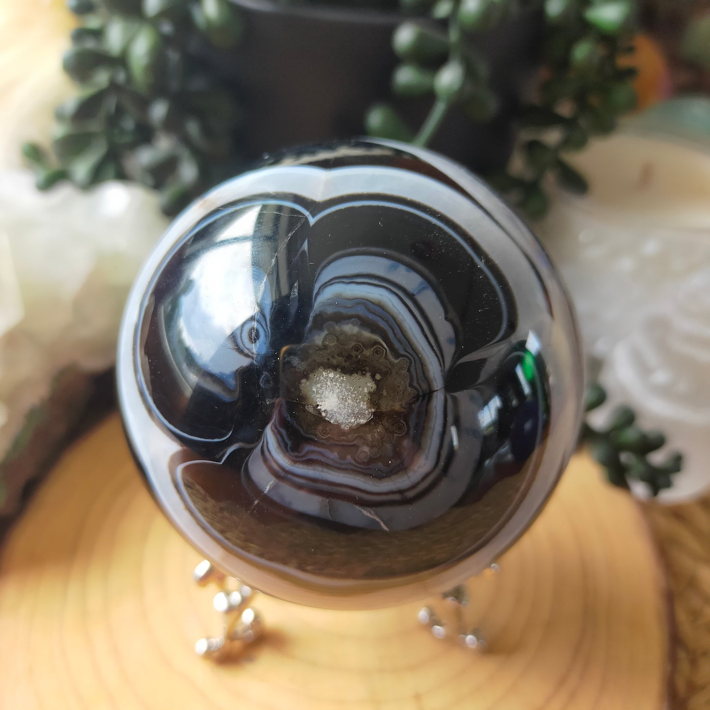 Black Agate Sphere