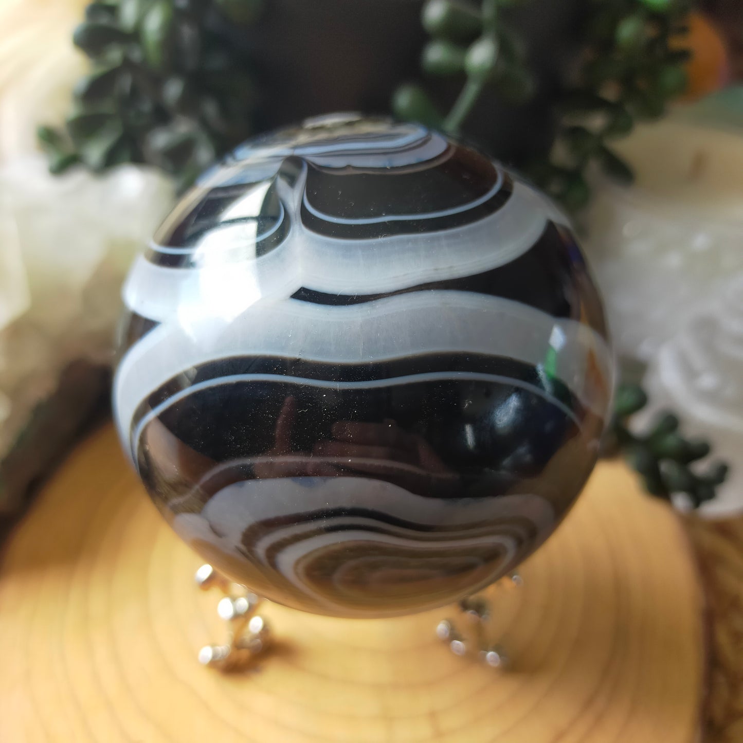 Black Agate Sphere