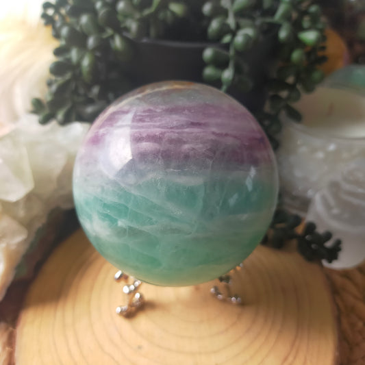 Watermelon Fluorite Sphere