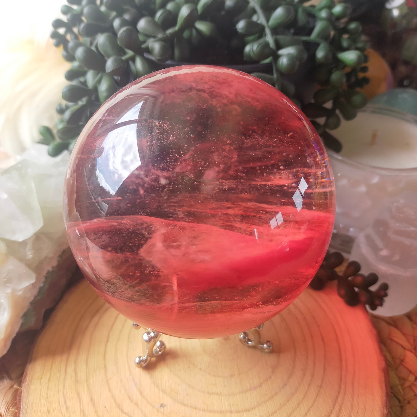 Red Smelted Quartz Sphere