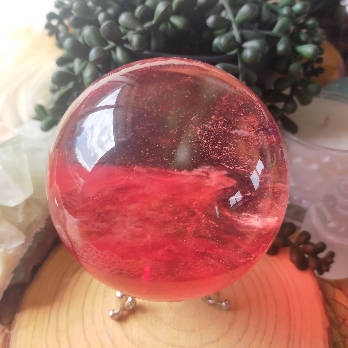 Red Smelted Quartz Sphere