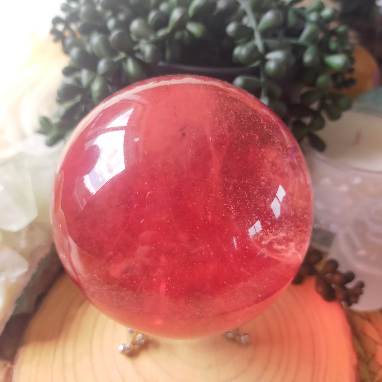 Red Smelted Quartz Sphere