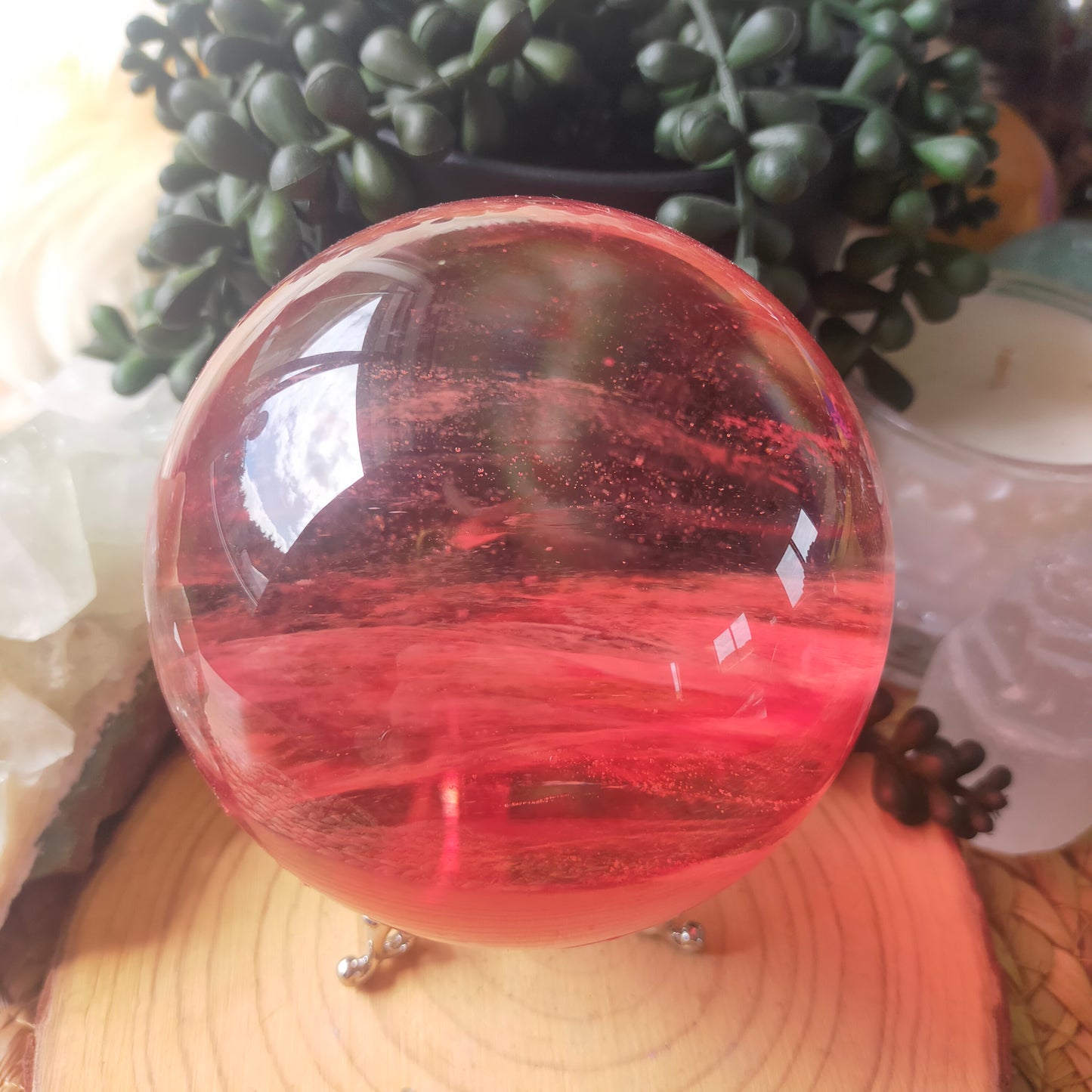 Red Smelted Quartz Sphere