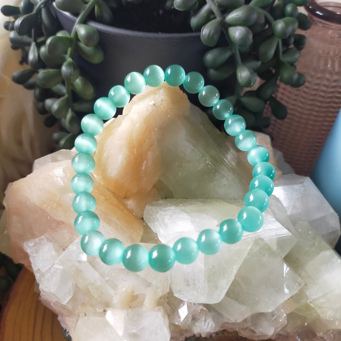 Green Cats Eye Bracelet