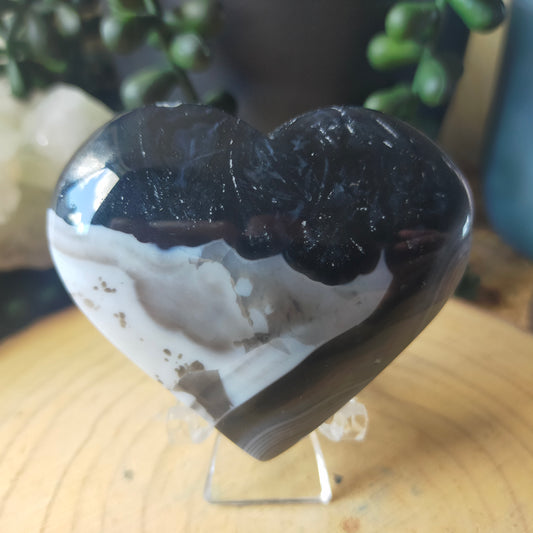 Black Agate Heart