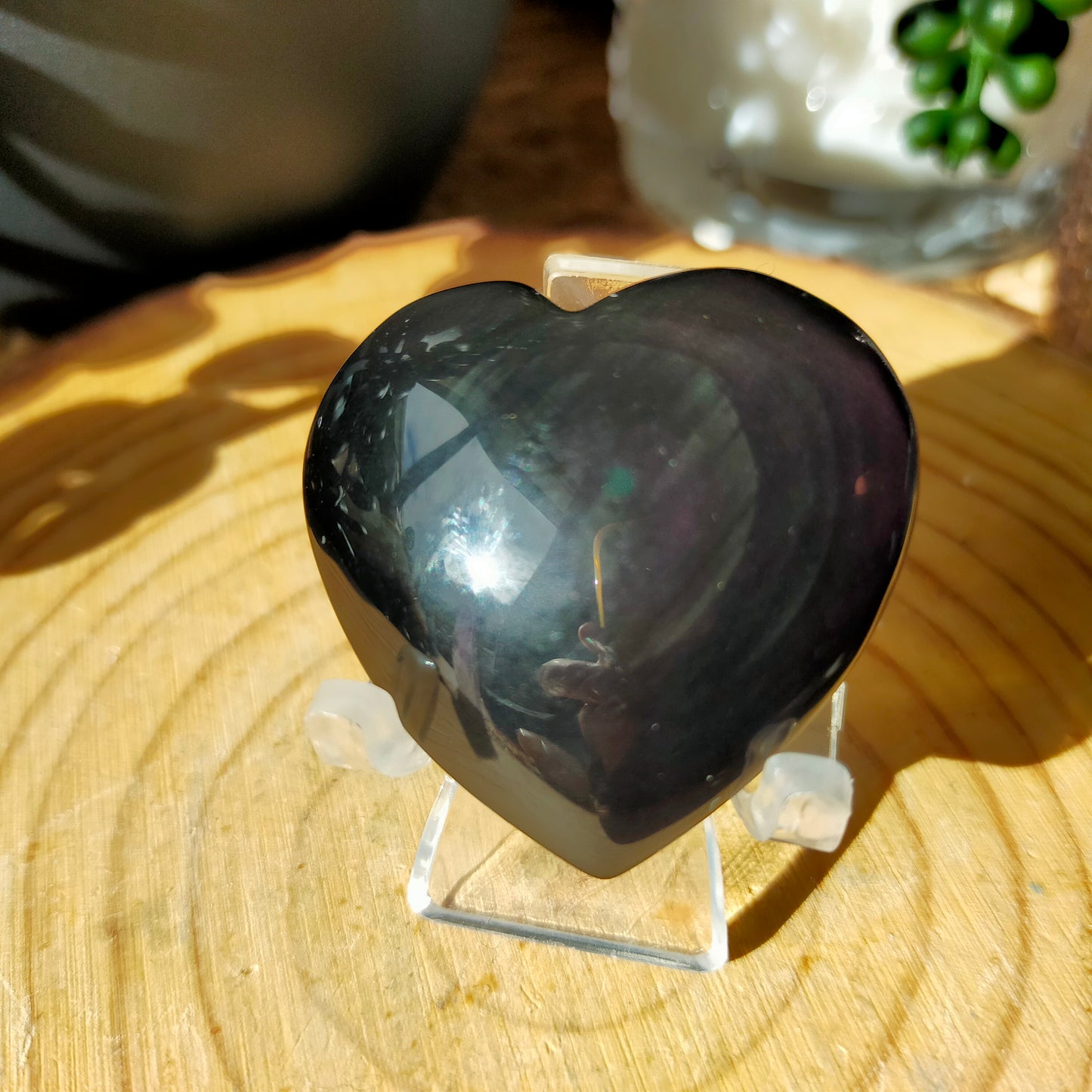 Small Rainbow Obsidian Heart