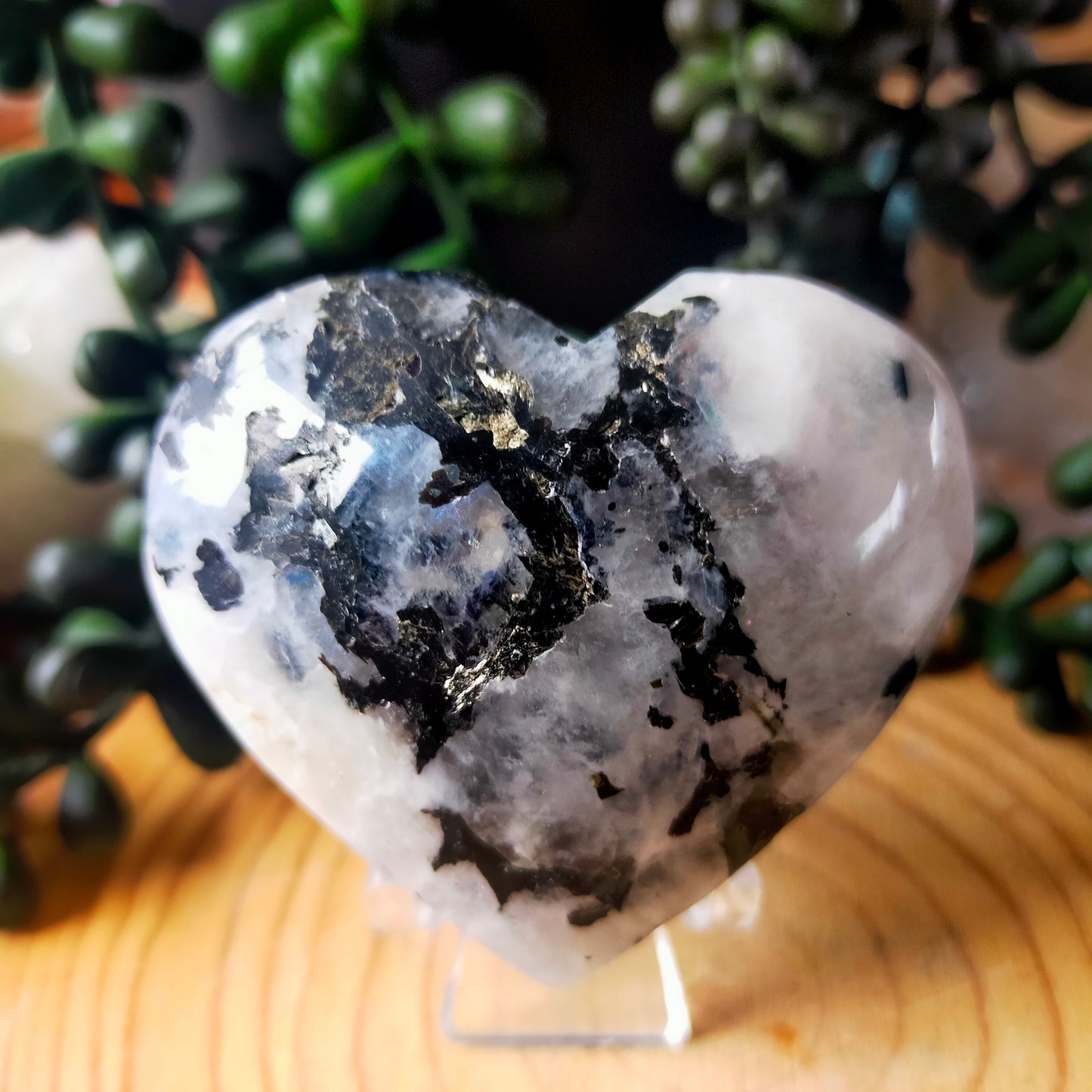 Rainbow Moonstone Heart