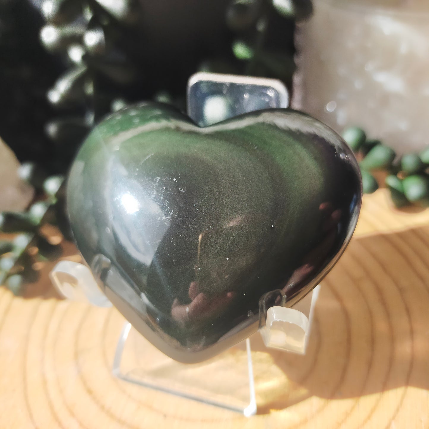 Rainbow Obsidian Heart