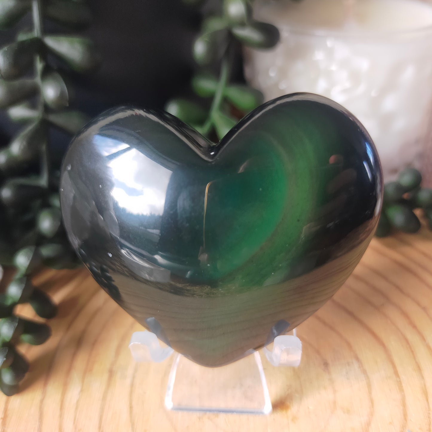 Rainbow Obsidian Heart