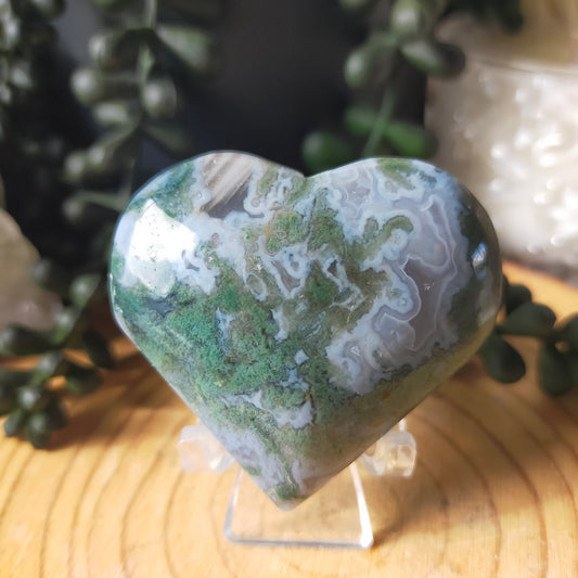 Moss Agate Heart