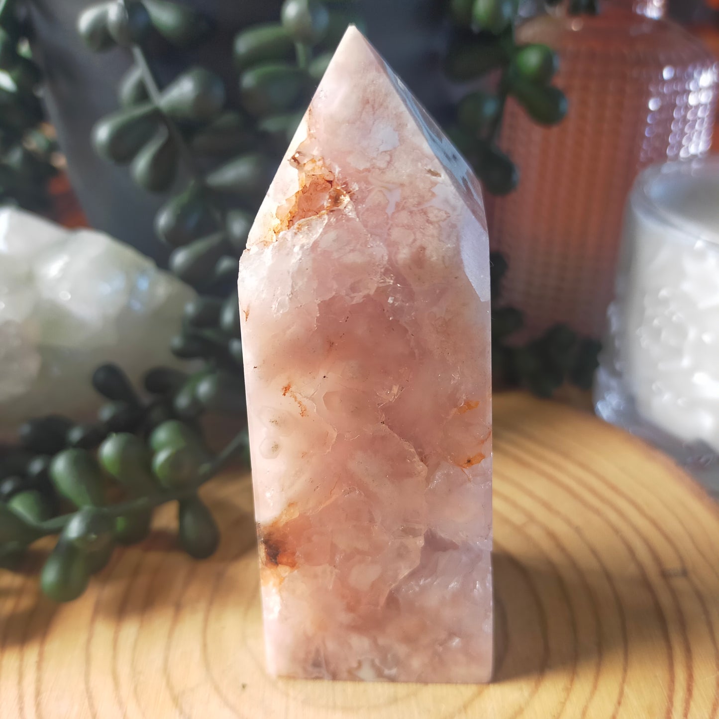 Pink Amethyst/Flower Agate Point