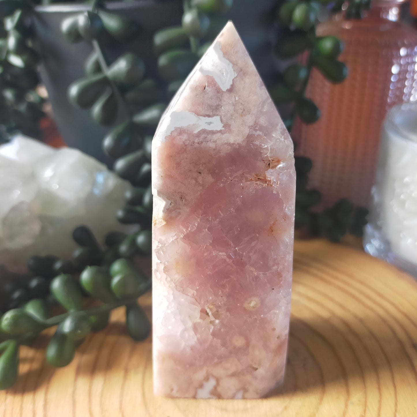 Pink Amethyst/Flower Agate Point