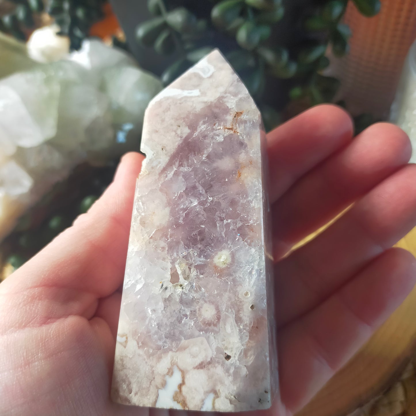 Pink Amethyst/Flower Agate Point