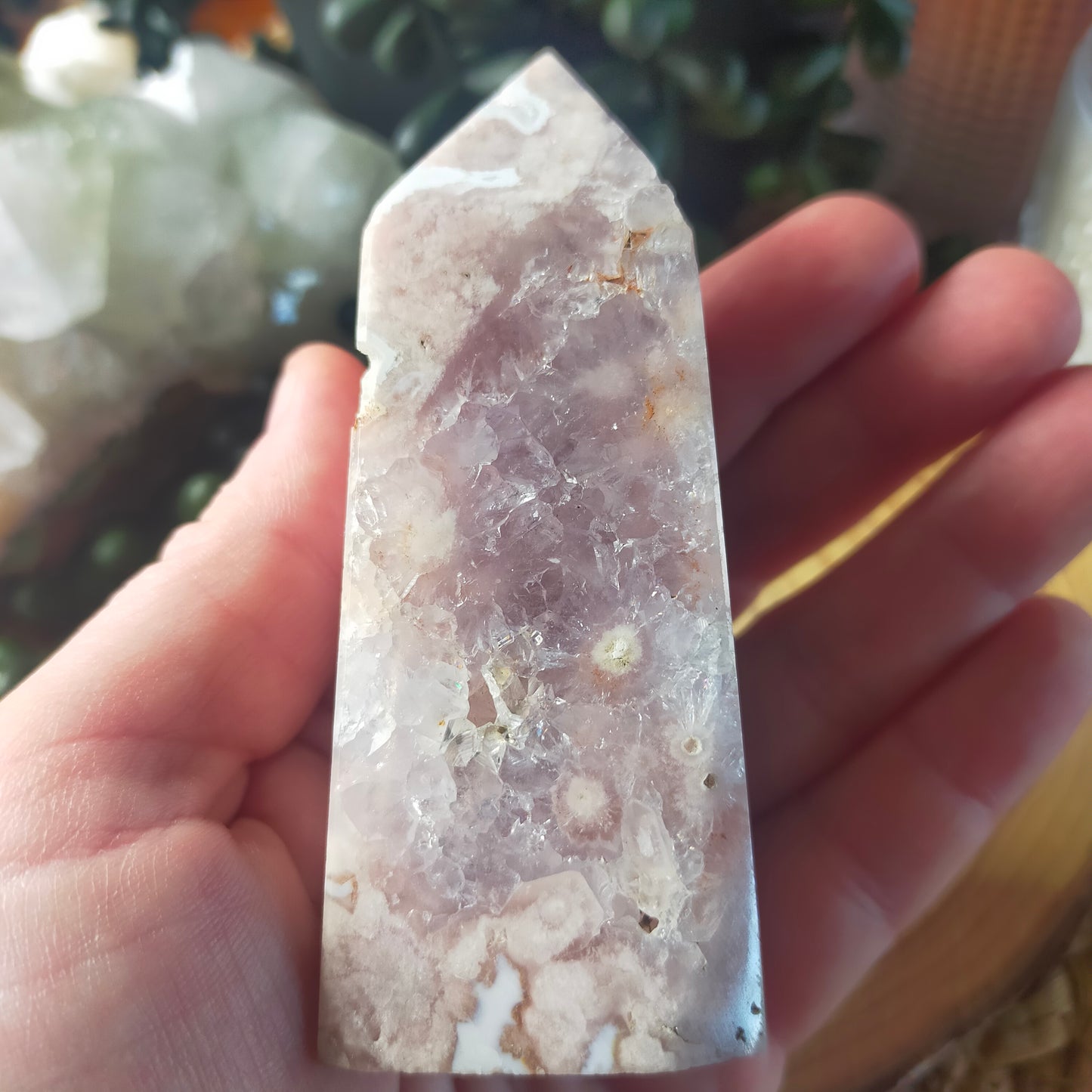 Pink Amethyst/Flower Agate Point