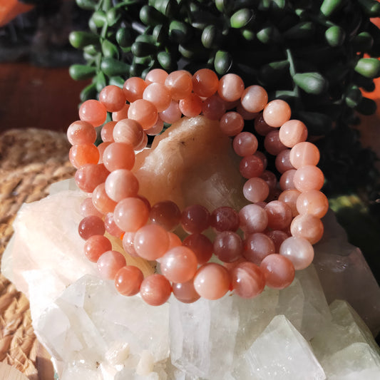 Peach Moonstone/Sunstone Bracelet