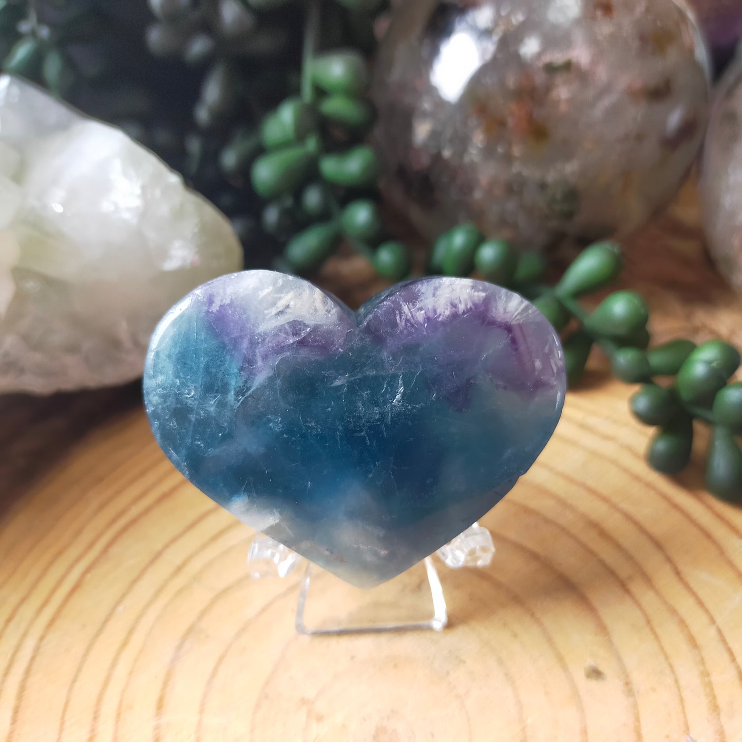 Feather Fluorite Heart