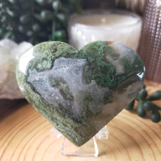 Moss Agate Heart