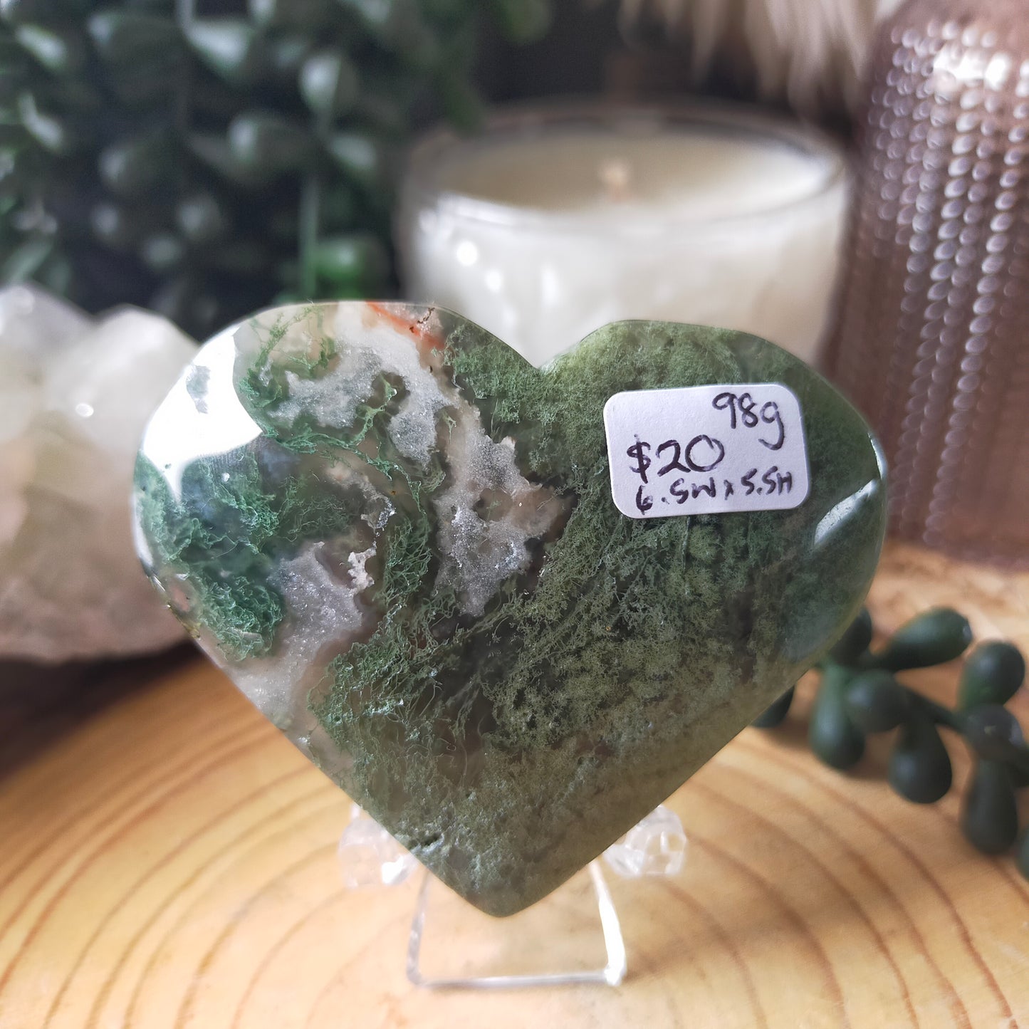 Moss Agate Heart